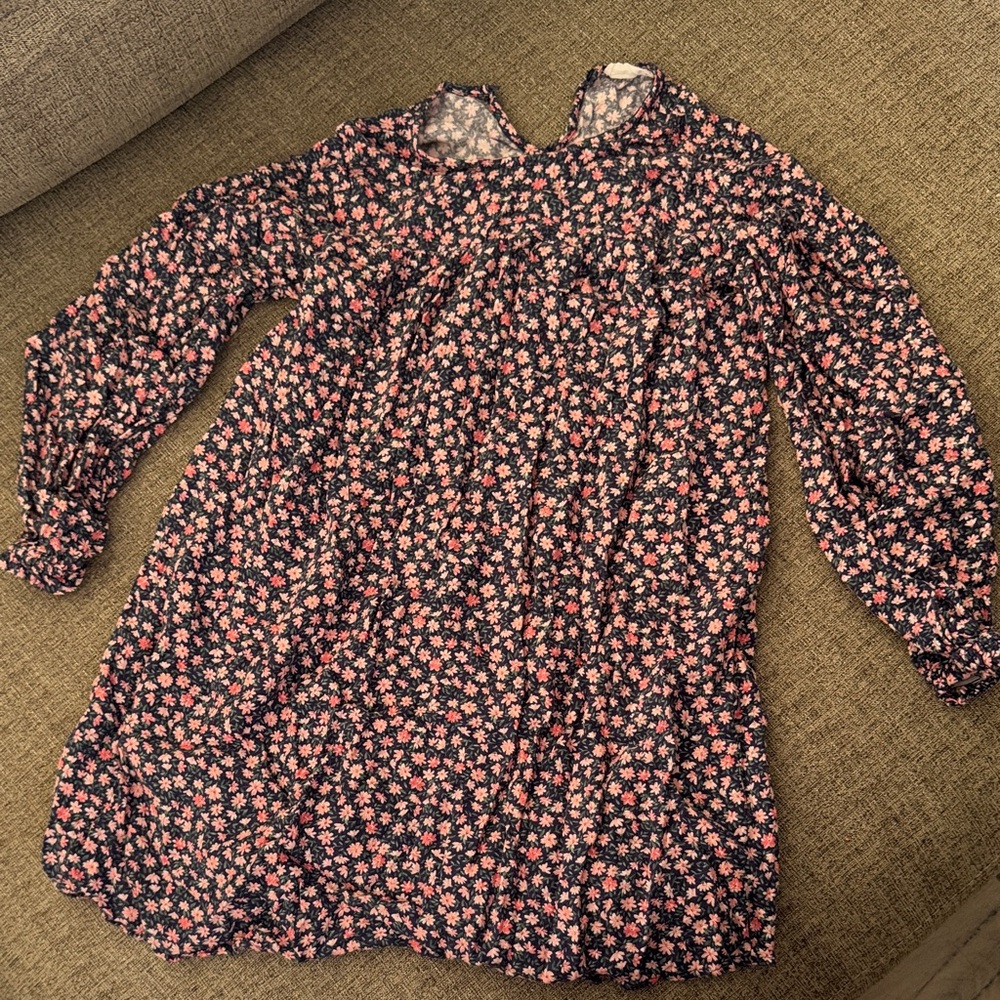 Mango Kids Floral Dress in Navy and Pink